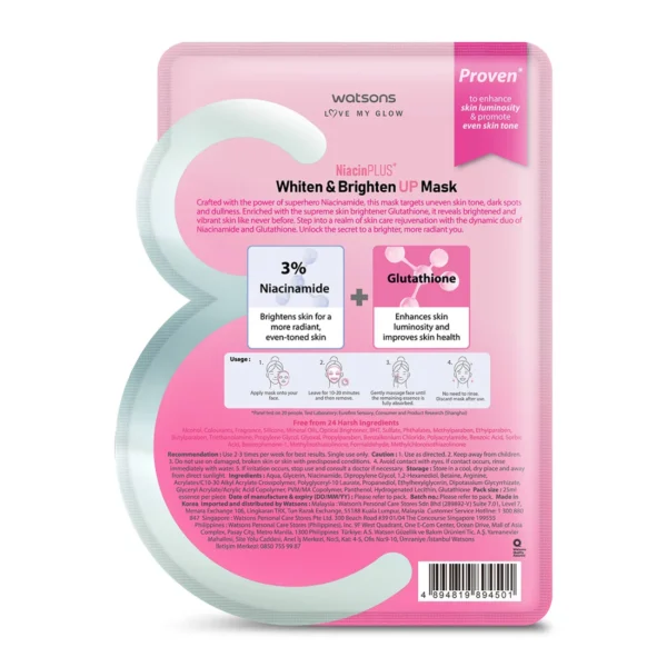 ASW100004978_102 WATSONS NiacinPLUS+ Whiten & Brighten UP Mask