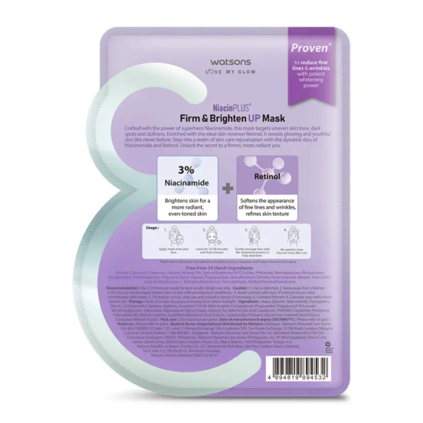 WATSONS Niacinamide Firm & Bright Mask with Retinol 1s