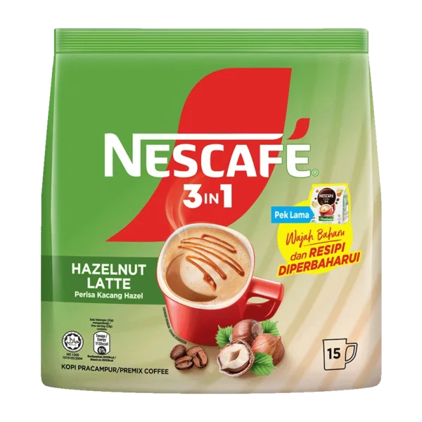 Nescafe_MYW_Latte_Hazelnut_Front_SIM_FA.png NESCAFÉ 3 in 1 Hazelnut Latte