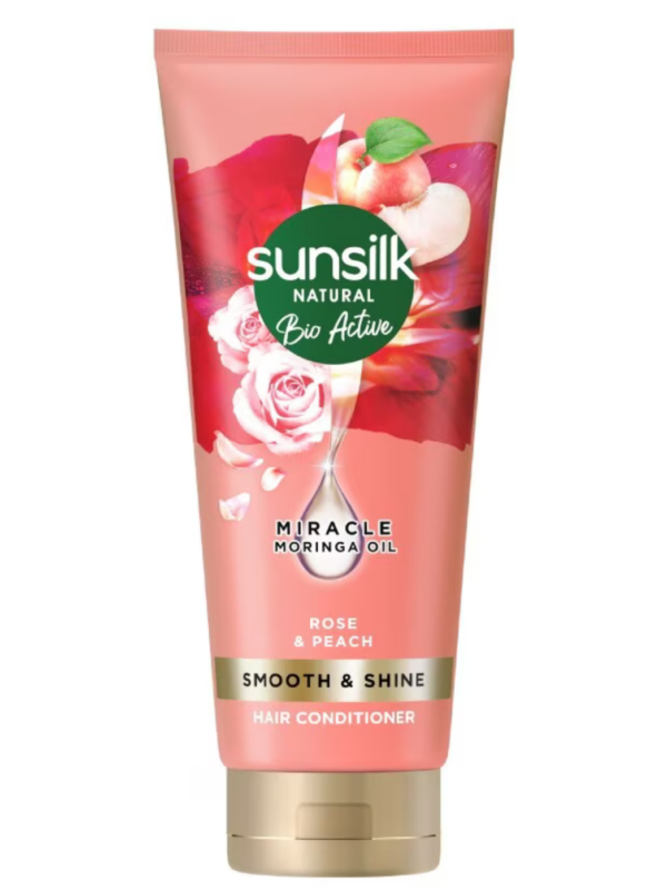 Sunsilk Natural Bio Active Miracle Moringa Oil Smooth & Shine Hair Conditioner (Rose & Peach)