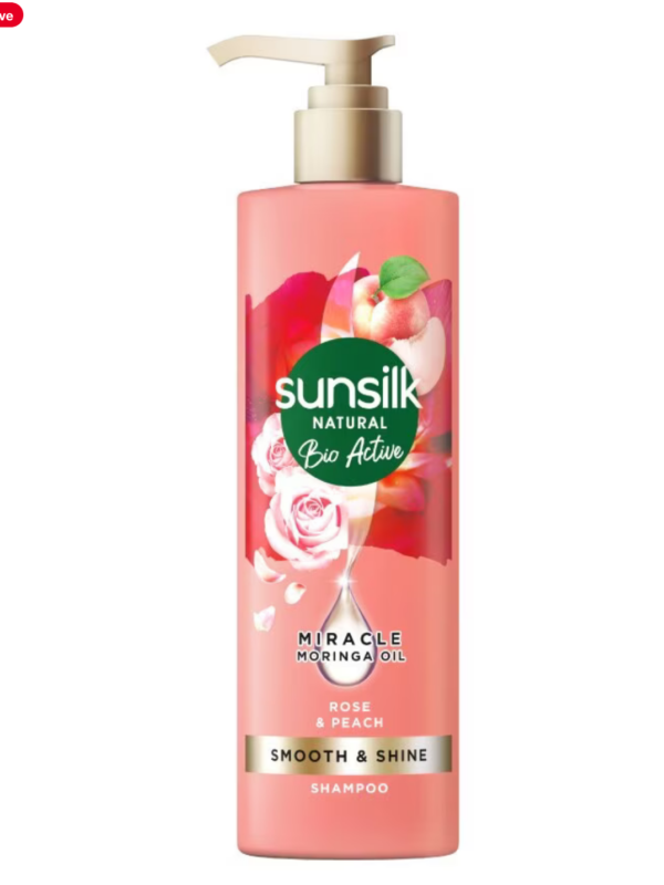 SUNSILK Natural Bio Active Smooth & Shine Shampoo 330ml (Rose & Peach)