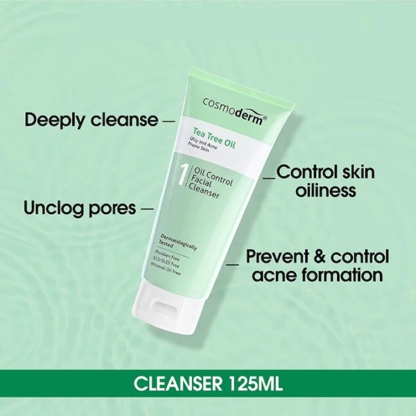 COSMODERM Tea Tree Oil Facial Cleanser 125ml