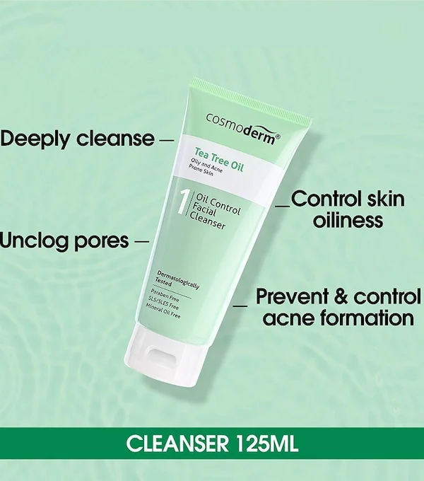 COSMODERM Tea Tree Oil Facial Cleanser 125ml